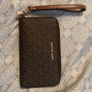 Michael Kors Brown Wristlet Wallet